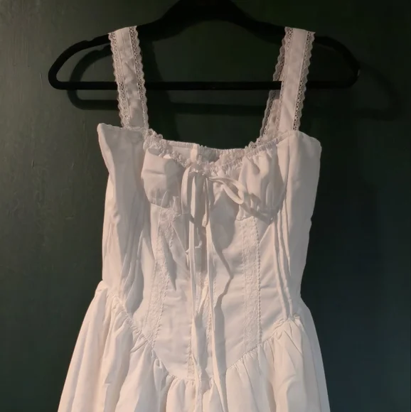 Cowgirl White Flowy Short Dress - Picture 1 of 6